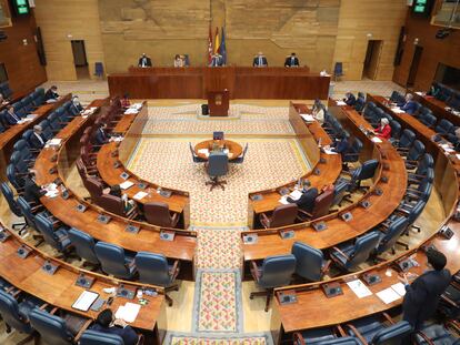 Imagen panorámica del pleno de la Asamblea de Madrid.