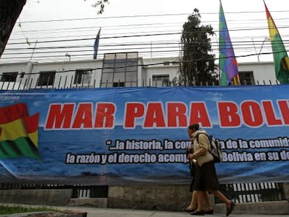 Cartaz em La Paz.