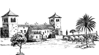Ilustración elaborada en el siglo XIX por Richard Ford de la Hacienda Guzmán, en Sevilla.