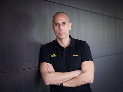 David Martín, entrenador de la selección masculina de waterpolo, durante la concentración en Sant Cugat.