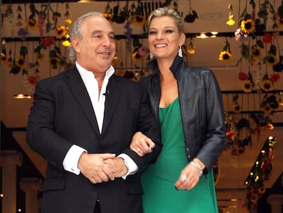 Philip Greeny Kate Moss en la inaguración de la tienda de Topshop en Nueva York en abril de 2009.