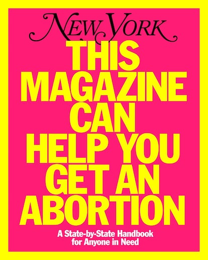 La portada del New York Magazine donde se puede leer "Esta revista puede ayudarle a abortar".