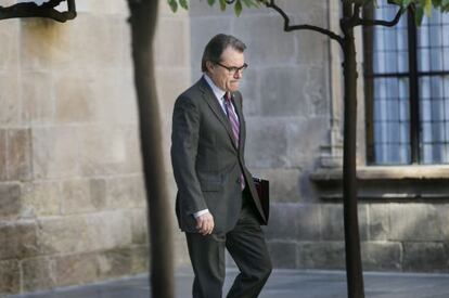 Artur Mas se dirige a la reunión del Consell Executiu de sta mañana.