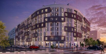 Recreación de un residencial e Metrovacesa en Valencia.