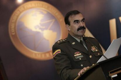 El director de la Policía de Colombia, Rodolfo Palomino, en la cumbre de la Ameripol.