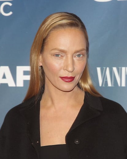 Uma Thurman durante apresentação de um filme, em 9 de fevereiro deste ano.