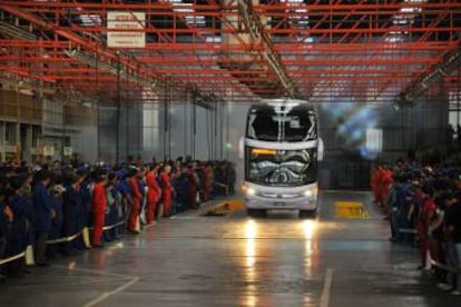 Fábrica de carrocerías Marcopolo, en Caxias do Sul (Brasil).