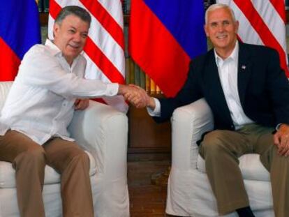 El vicepresidente de Estados Unidos rebaja el tono belicista en Colombia, en el inicio de una gira en la que visitará Panamá, Chile y Argentina
