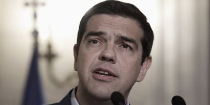 El primer ministro griego, Alexis Tsipras, durante una rueda de prensa. EFE/Archivo