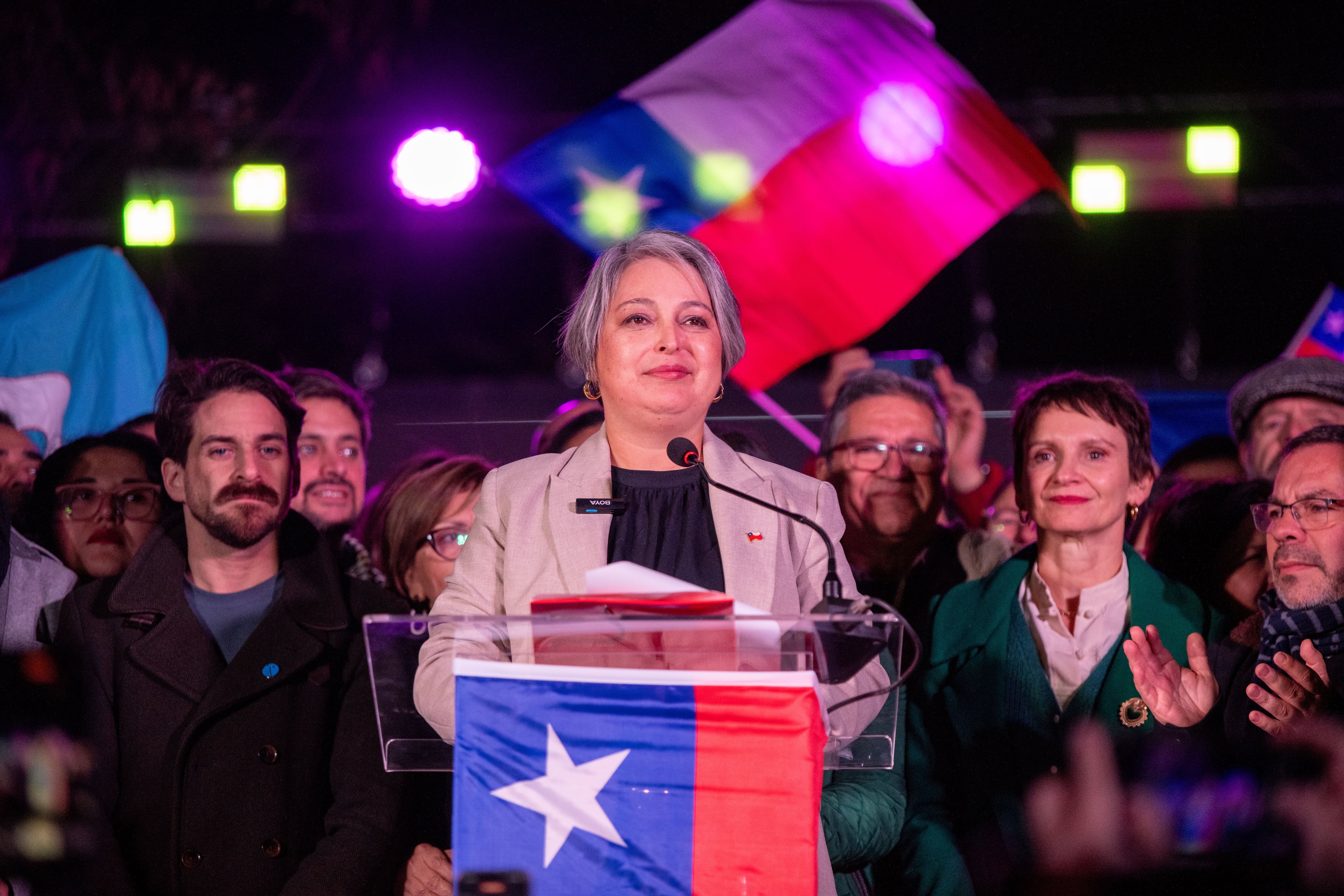 Jeannette Jara celebra la victoria de las elecciones primarias presidenciales en Santiago, Chile, el 29 de junio del 2025.