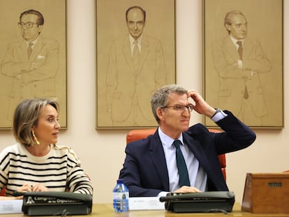 El líder del PP, Alberto Núñez Feijóo, preside la reunión plenaria del Grupo Popular del Congreso y Senado, este martes en el Congreso de los Diputados en Madrid.