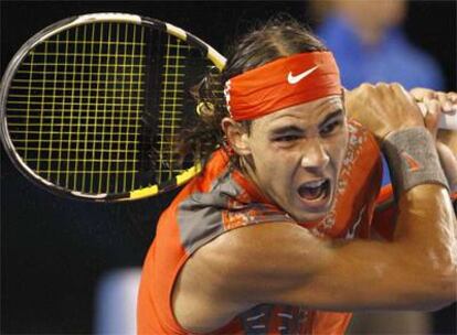 Rafa Nadal, durante un partido en el pasado Open de Australia