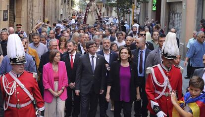 El president de la Generalitat, Carles Puigdemont, durant la Mercè.