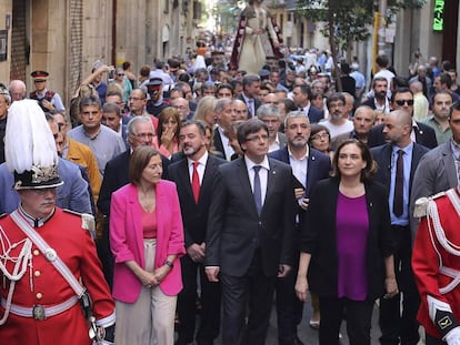 El president de la Generalitat, Carles Puigdemont, durant la Mercè.