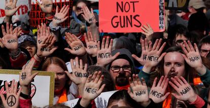 Manifestação contra as armas em Washington.
