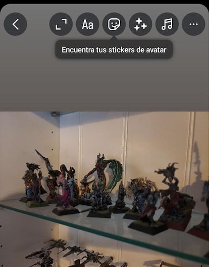 Icono de selección de stickers en Instagram