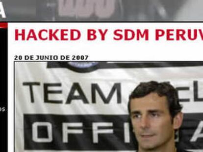 Un 'hacker' le cambia la cara a la 'web' de Pedro De la Rosa