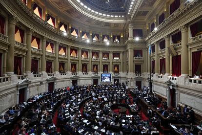 Argentinian lawmakers attend a debate on Argentina's President Javier Milei's economic reform bill, known as the 'omnibus bill', at the National Congress, in Buenos Aires, Argentina, February 2, 2024