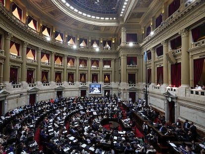 Argentinian lawmakers attend a debate on Argentina's President Javier Milei's economic reform bill, known as the 'omnibus bill', at the National Congress, in Buenos Aires, Argentina, February 2, 2024