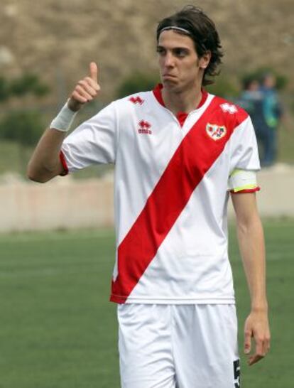 Nicolás Cañizares, durante un partido con los cadetes del Rayo Vallecano