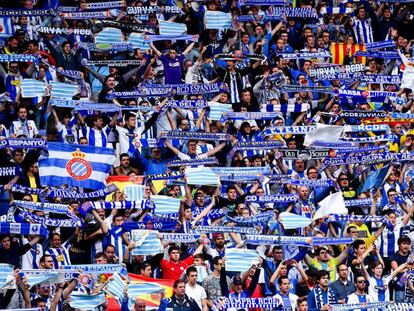 L'afició de l'Espanyol, en una imatge d'arxiu.