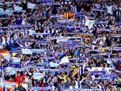 L'afició de l'Espanyol, en una imatge d'arxiu.