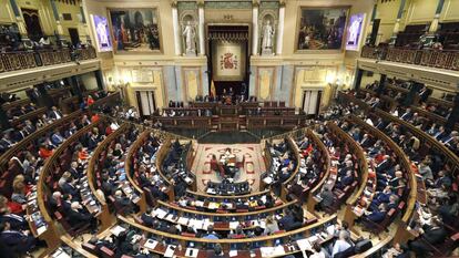 Vista general del hemiciclo durante la sesión constitutiva del Congreso.