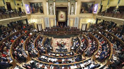 Vista general del hemiciclo durante la sesión constitutiva del Congreso.