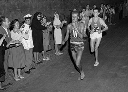 el etíope Abebe Bikila, en los Juegos de Roma de 1960.