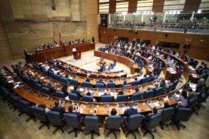 La Asamblea de Madrid, el día de la investidura de Isabel Díaz Ayuso como presidenta regional.