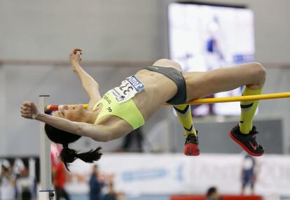 Ruth Beitia, en el Campeonato de España de pista cubierta celebrado en febrero