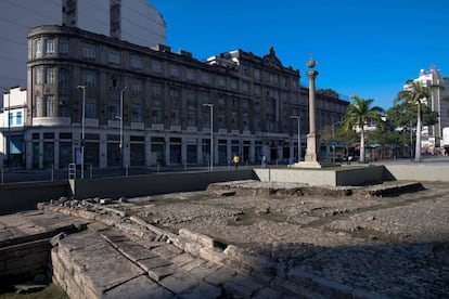 Restos arqueológicos del puerto de Valongo, en Río de Janeiro.