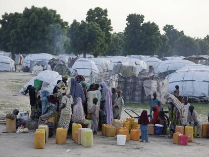 Refugiados no acampamento de Muna, na Nigéria.