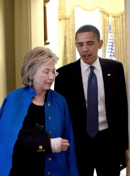 Barack Obama, con la secretaria de Estado, Hillary Clinton.