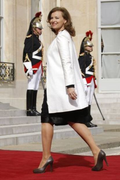 Valerie Trierweiler, a las puertas del Elíseo, el pasado 15 de mayo.