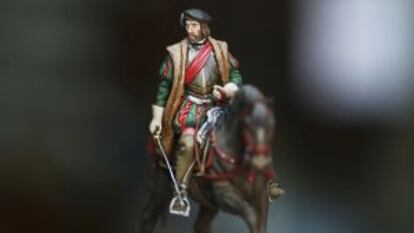 Miniatura de un soldado de plomo del siglo XVII.