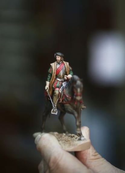 Miniatura de un soldado de plomo del siglo XVII.