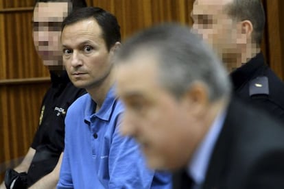 Murder suspect José Bretón looks on as the police officer testifies on Monday.