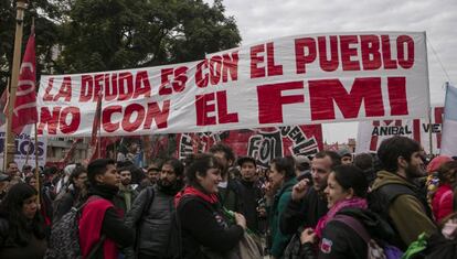 Manifestación en Buenos Aires para protestar por la crisis económica, el pasado 15 de agosto.