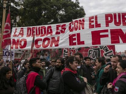 Manifestación en Buenos Aires para protestar por la crisis económica, el pasado 15 de agosto.