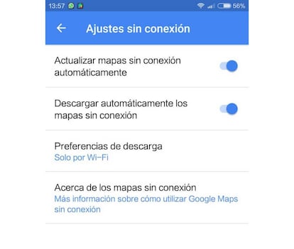 Estas opciones permiten evitar que caduquen los mapas