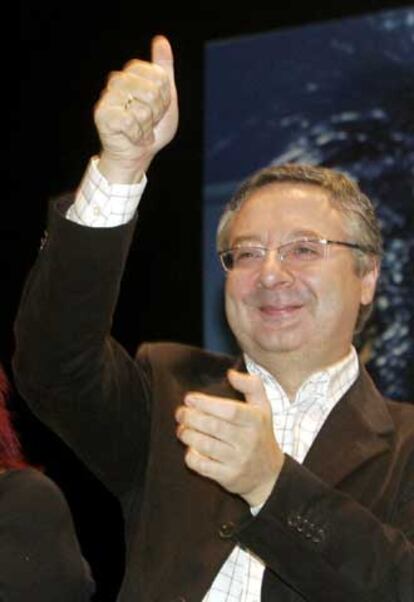 El secretario de Organización del PSOE, José Blanco, hoy en Bilbao.