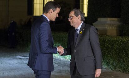 Pedro Sánchez con Quim Torra