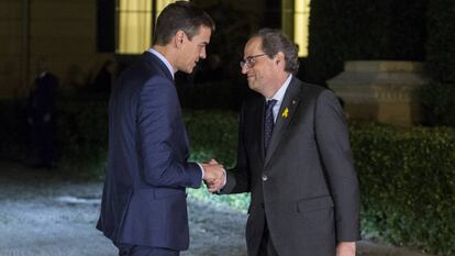 Pedro Sánchez con Quim Torra