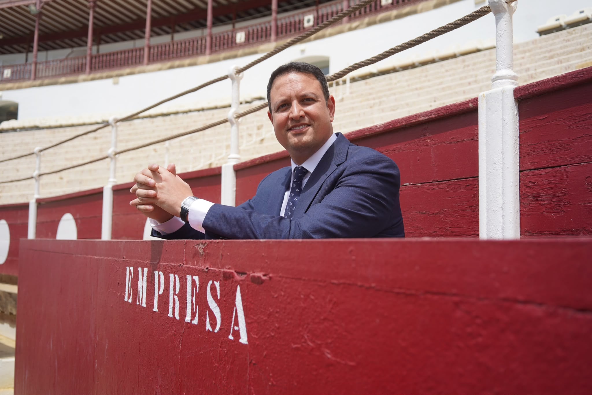 El empresario Alberto García, en la plaza de toros de Málaga.