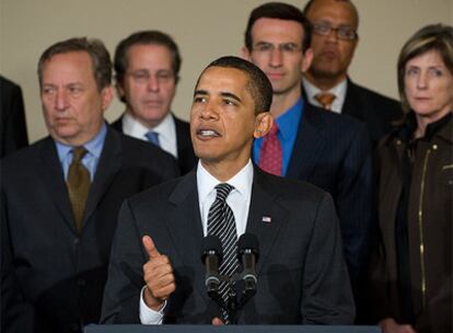 El presidente de EE UU, Barack Obama, durante la rueda de prensa en la Casa Blanca en la que ha anunciado el acuerdo entre Fiat y Chrysler que salva de la desaparición a uno de los emblemas de la industria estadounidense