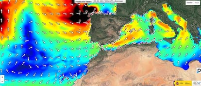 Predicción del viento, según Puertos del Estado.