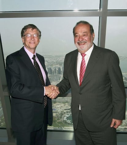 Bill Gates y el mexicano Carlos Slim Helú