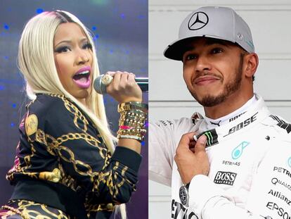 Nicki Minaj y Lewis Hamilton.