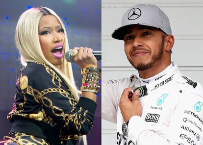 Nicki Minaj y Lewis Hamilton.